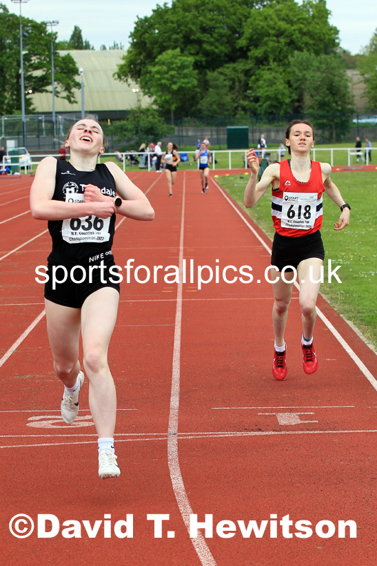 Women and Girls 1500 metres, 2022 North Eastern Track and Field Champs., Middlesbrough. David T. Hewitson/Sports for All Pics